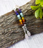 Earrings, Sterling Silver Long Droppers with a Rainbow of Gemstones - Image 2