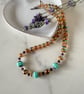 Colourful bead necklace with toggle clasp.  - Image 1