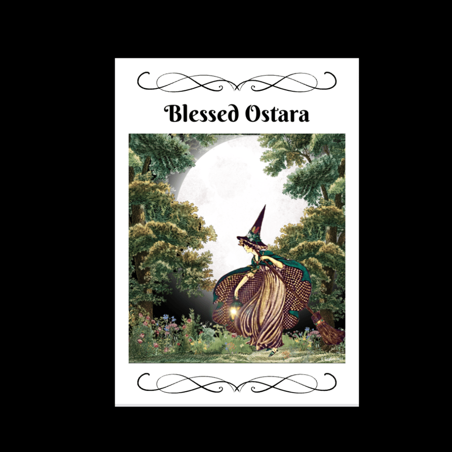 Blessed Ostara Card Moonlight Witch Personalised Seeded Option Wiccan Pagan Moon