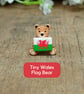 Wales Flag Bear Pin, Handmade Teddy Bear Badge, Little Wooden Welsh Gift - Image 9