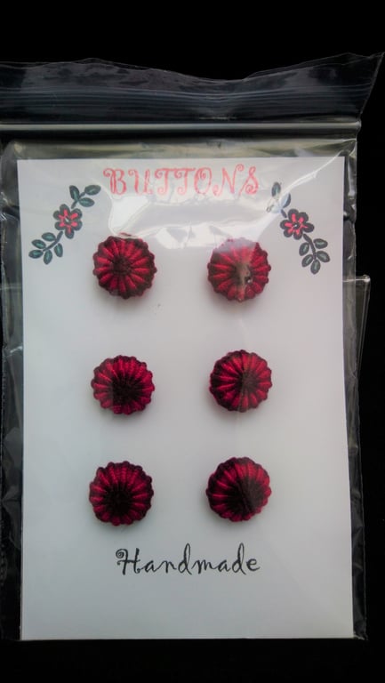 Buttons Handmade Embroidered Yorkshire Style 