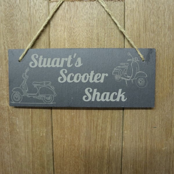 personalised hanging slate sign