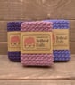 Set of 3 Crochet Washcloths, Eco Cotton Face Cloth Pack, Purples