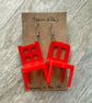 Mixed Red Stacking Chair Earrings - Upcycled - Image 1
