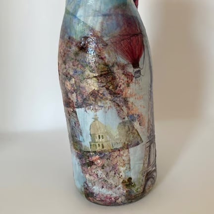 Paris World's Fair in 1900 Depicted on Decorated Glass Bottle