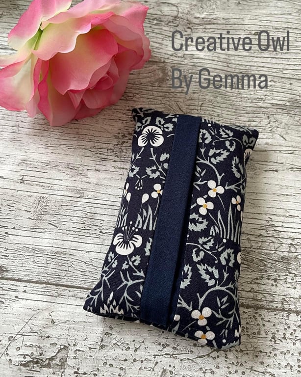 Fabric Pocket Tissue Holder - Travel Tissue Case - Reusable Tissue Pouch for Bag