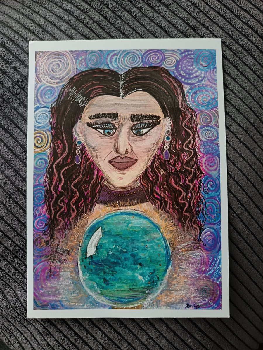 Crystal Ball Witch: A4 Art Print 