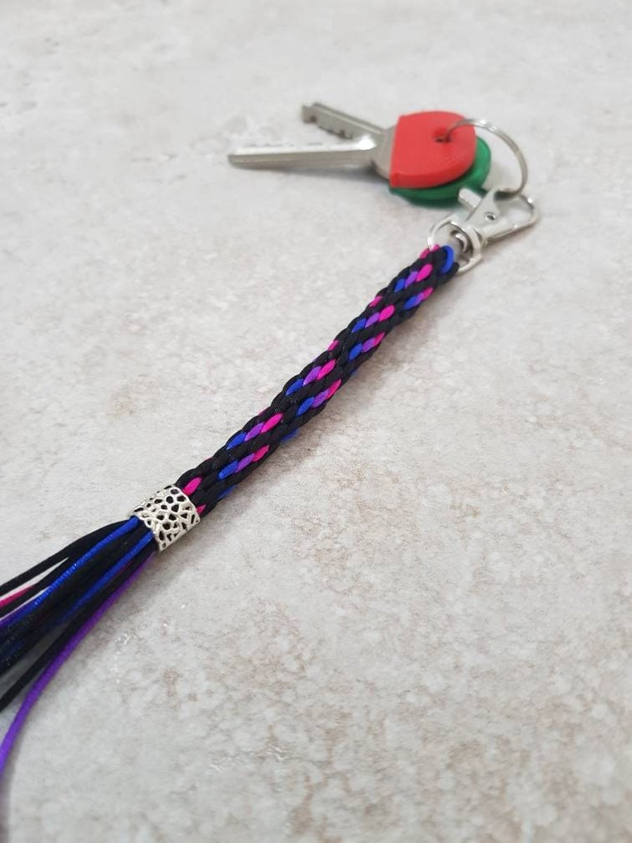 Bisexual flag Keyring, Bisexual Keychain, Bi Pride gifts