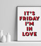 Friday I'm in Love Lyric Poster Print - Retro Typography Wall Art - Image 2