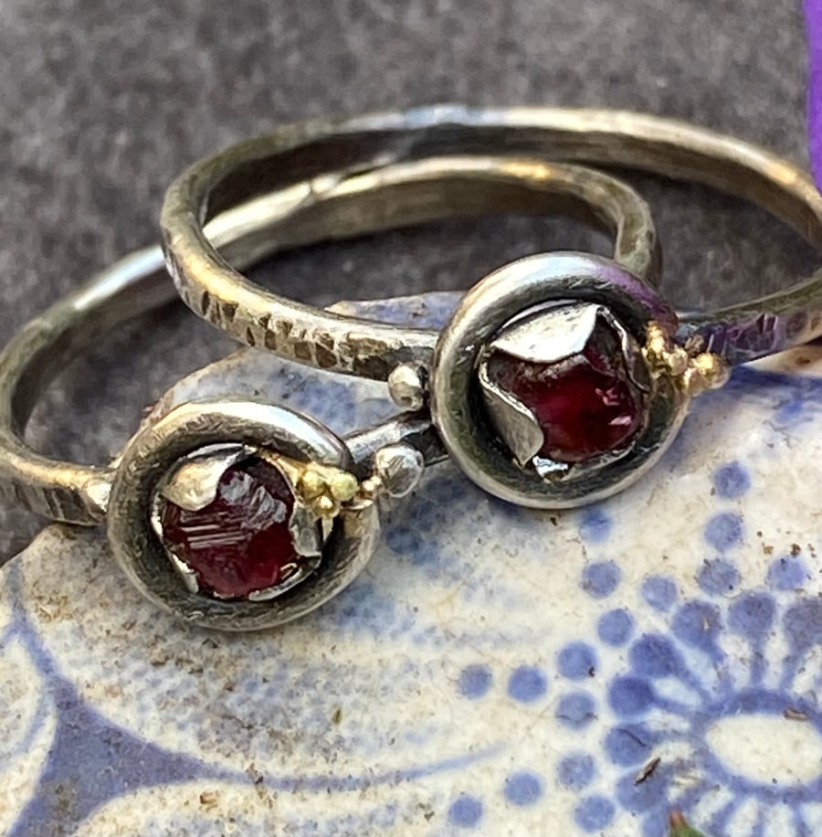 Thames Garnet and silver ring