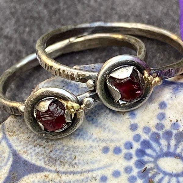 Thames Garnet and silver ring
