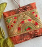 A pretty batik lavender bag with embroidered trim, scented gift, 