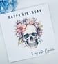Goth Emo Alternative Birthday Card Personalised Name and relation - Image 2