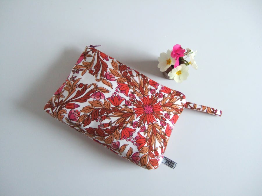 Sale Make up or toiletries bag in a bright vintage Sanderson fabric.