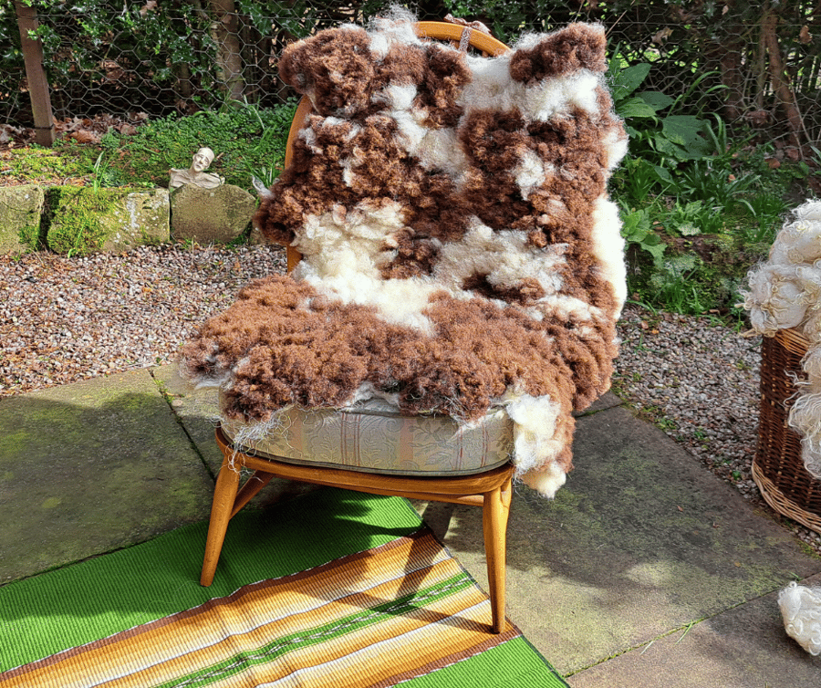 Pure wool rug Hand-Felted Jacob wool