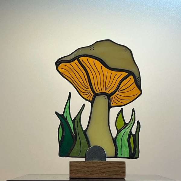 Stained Glass Mushroom, Glass Art, Fungi, Nature