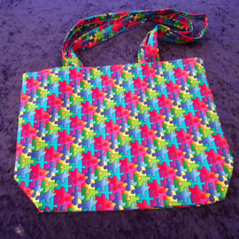 Jigsaw Pieces Colourful Fabric Bag