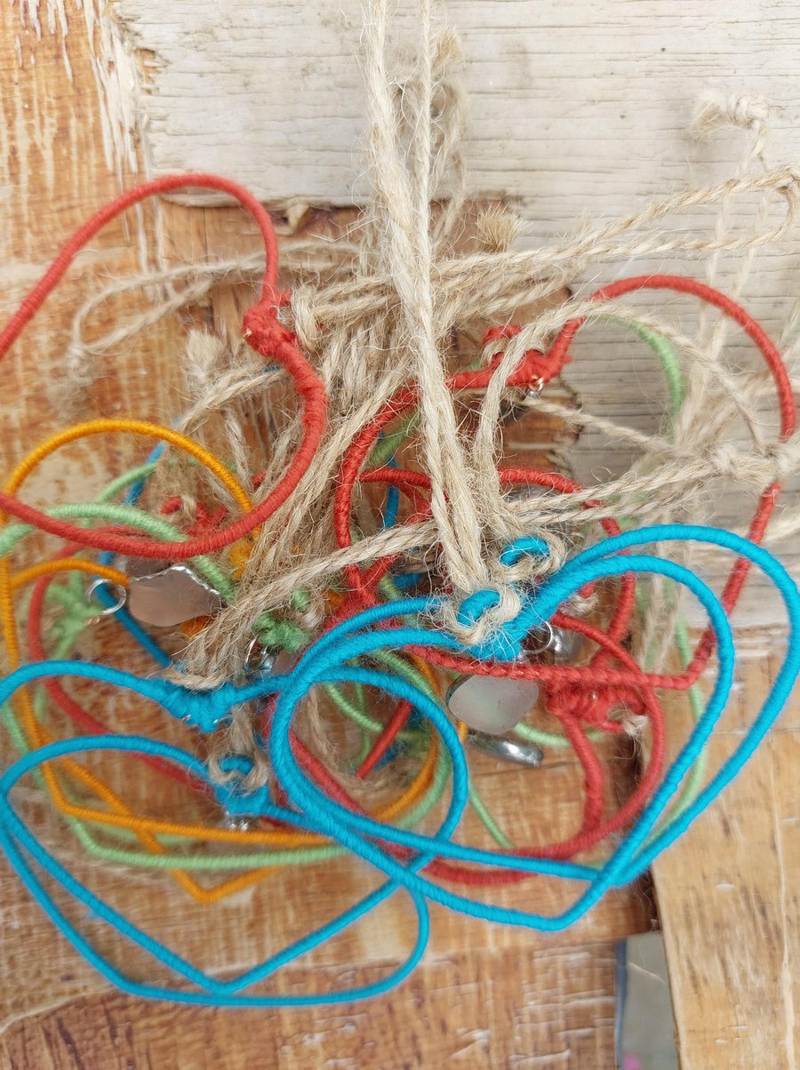 Sea Glass Heart Ornament - Decoration Gift for Valentine, Engagement, Christmas