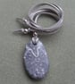 Silver and White Coloured Polymer Clay Pendant - Image 2