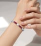 Carnelian and White Cats Eye Bracelet Adjustable Silver Cord Stainless Steel - Image 5