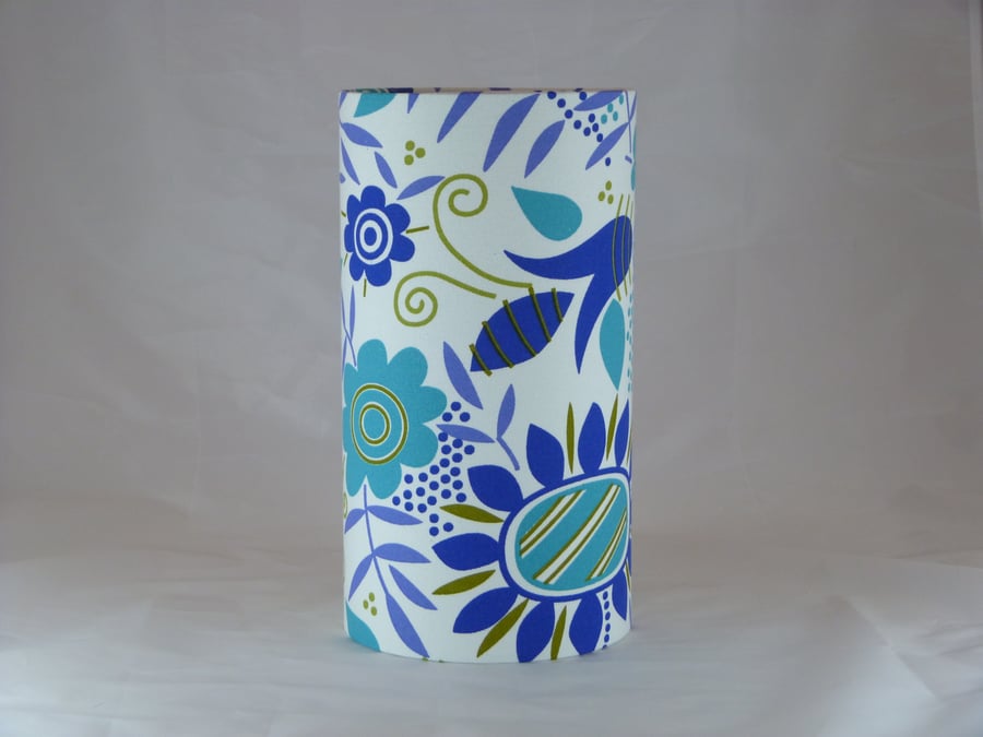 'Gudrun Blue'  Pendant lampshade 15cm covered in Gudrun Sjoden fabric