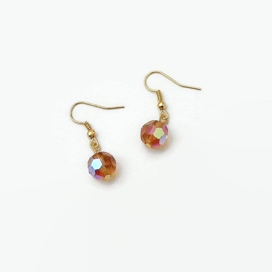 Short and small Lightweight Gold Plated Dangly Earrings