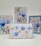 Set of 4 Watercolour Style Floral Greeting Cards - Blank Inside - 4 x 6 inches