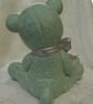 Ceramic Hand Painted Mint Green Silver Large Teddy Bear Figurine Animal Ornament - Image 3