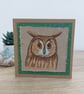Hand Drawn Long Eared Owl Blank Greetings Card. Unique Card for Nature Lovers