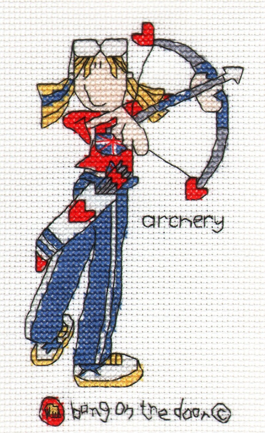 Bang on the door - mini archery cross stitch chart