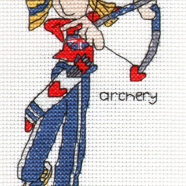Bang on the door - mini archery cross stitch chart
