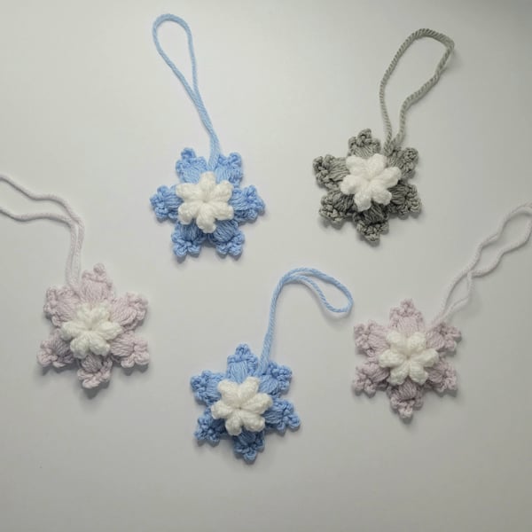 Handmade Crochet Snowflake Ornaments – Winter Bloom Collection (Set of 2)