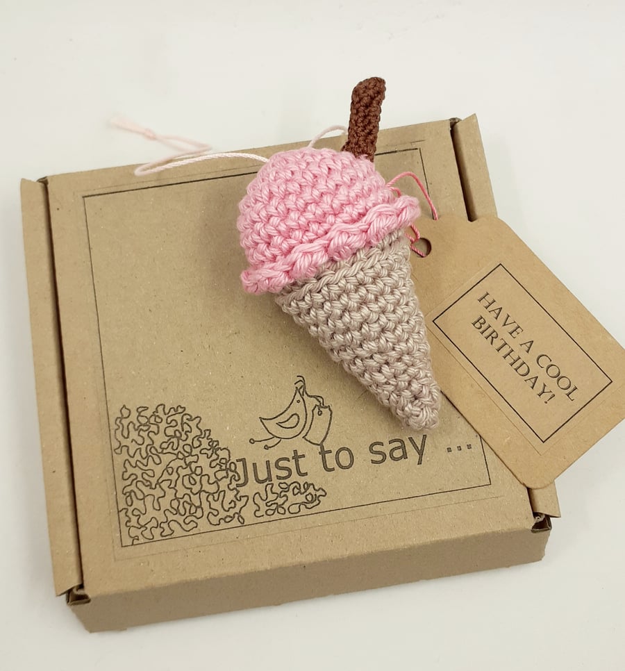 Crochet Ice-cream  Alternative to a Greetings Card 