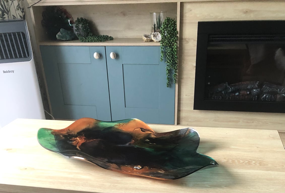 Clouds of Bronze & Green Platter