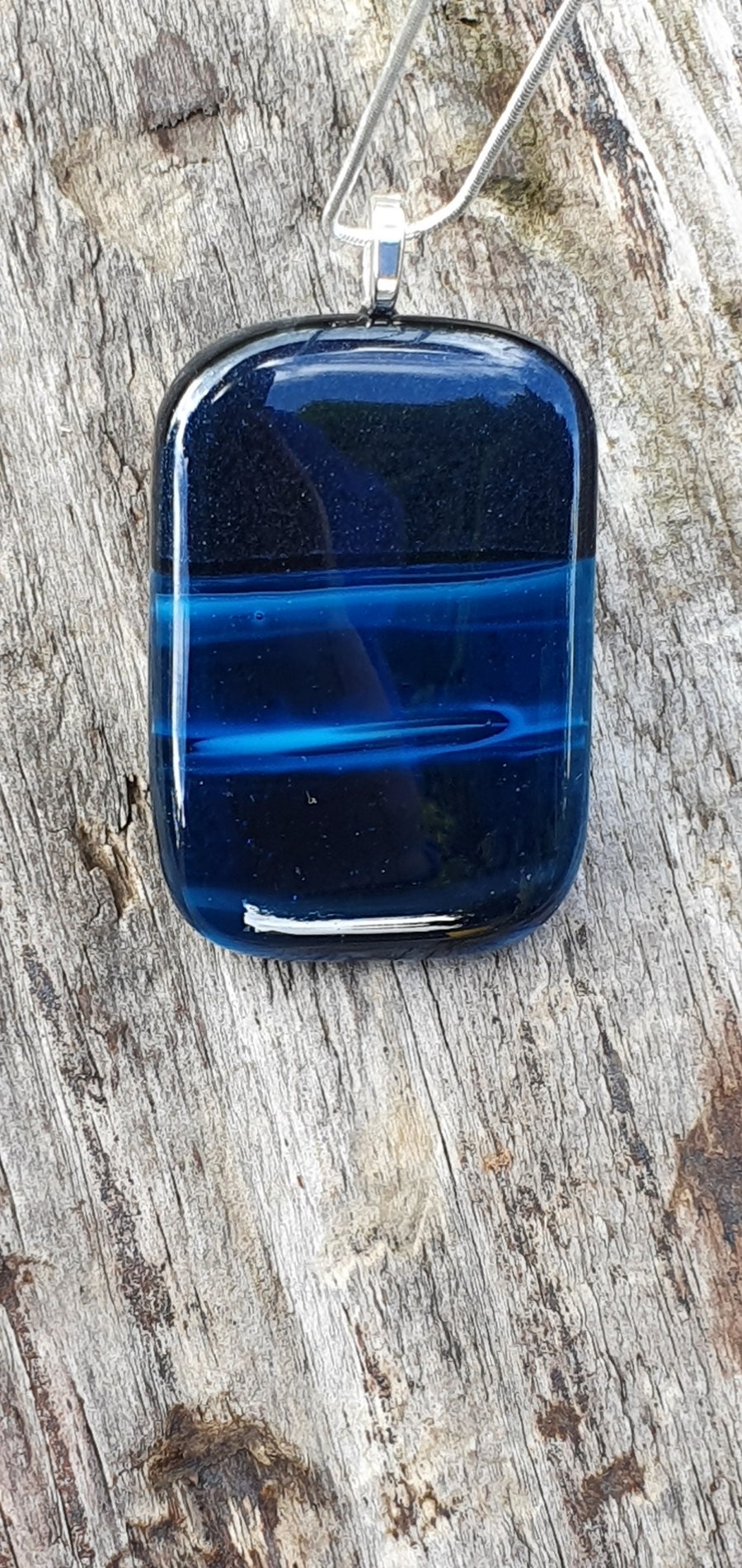 "Evening Waters" Fused Glass Necklace