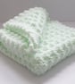 Crochet Baby Blanket, handmade new baby gift in mint green and white - Image 5