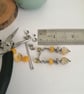 Yellow gemstone beaded earrings cubic zirconia,citrine & jade  - Image 2