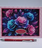 Cousin Birthday Card - Luxury Neon Rose Floral Birthday Card for Cousin - Image 2