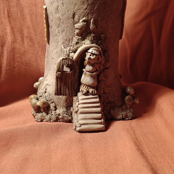 "The Mouse Tree House" Ceramic Earthenware Pottery Ornament