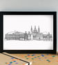 Madrid Landmarks Skyline Art Print - Image 2