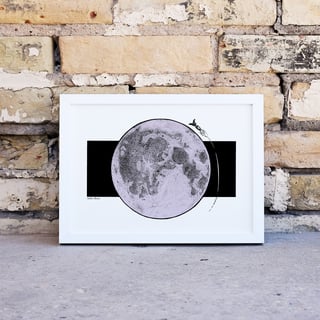 Moon Lunar Landing Apollo 11 Illustration Wall Art Print