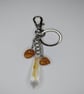 Faux Crystal Gold Red Bag Charm, Keyring - Image 3