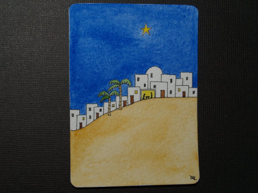 Aceo Original 'O Little Town Of Bethlehem'