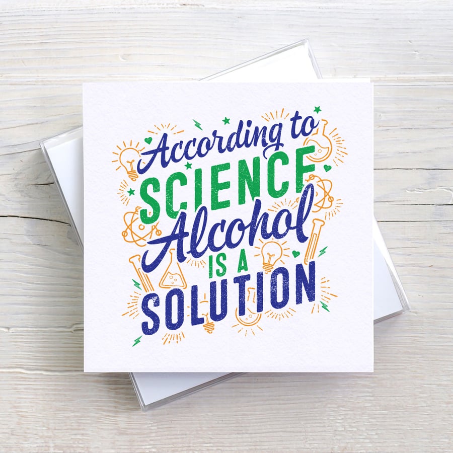 Alcohol Funny Geeky Blank Greetings card