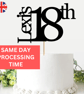 18th Birthday Cake Topper, Happy 18th Birthday Cake Topper, Custom Cake Topper