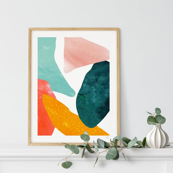 Colourful Shell Shapes Art Print