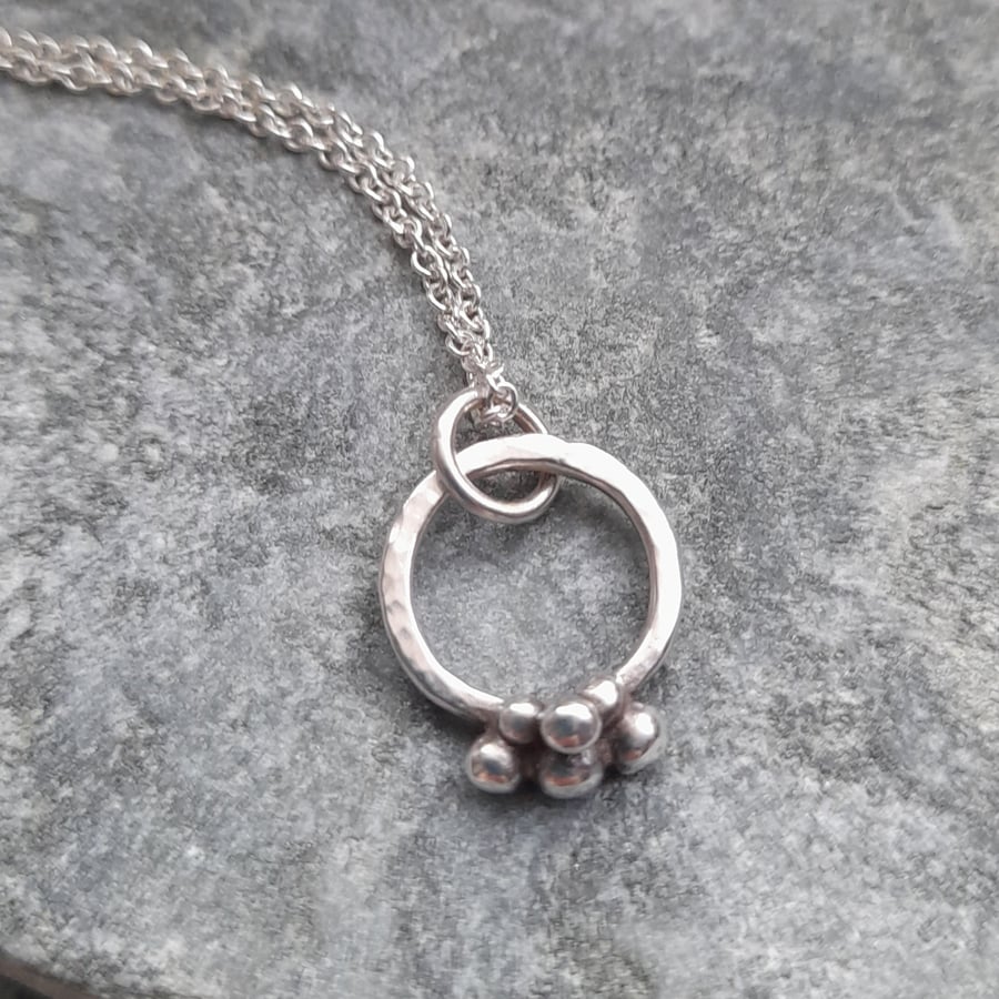  Hoop Pendant Argentium Silver With Sterling Silver Chain