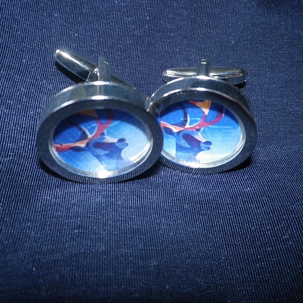 Red horned Stag, free shipping, gift wrapped, lovely image, Ref 8515