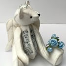 Angel collectable artist bear, one of a kind handmade keepsake memory bear