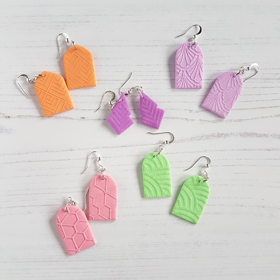 Spring colours textured earrings